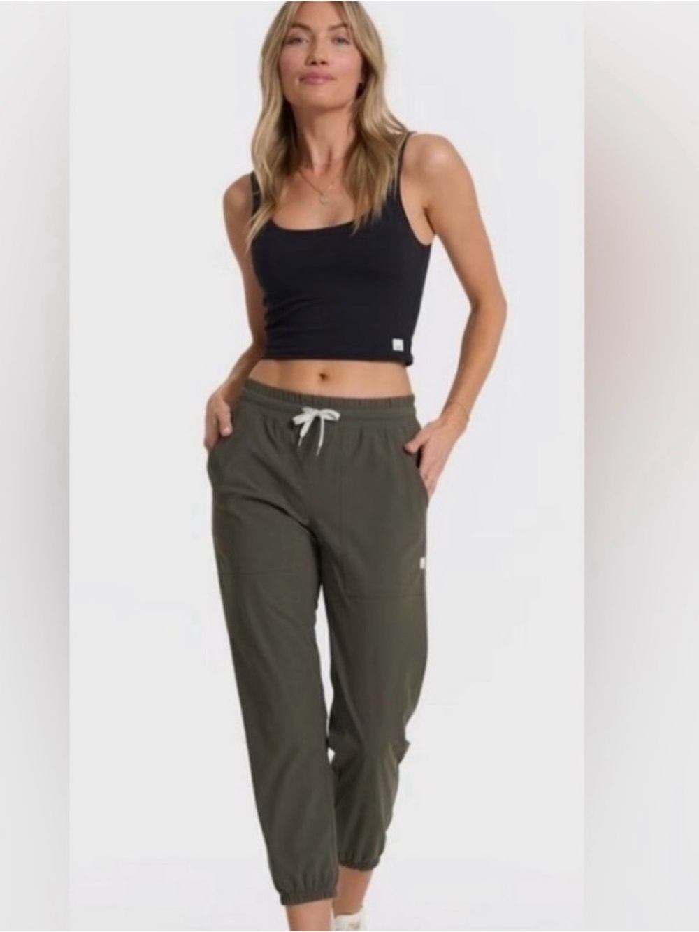Vuori Olive Green Drawstring Track Joggers